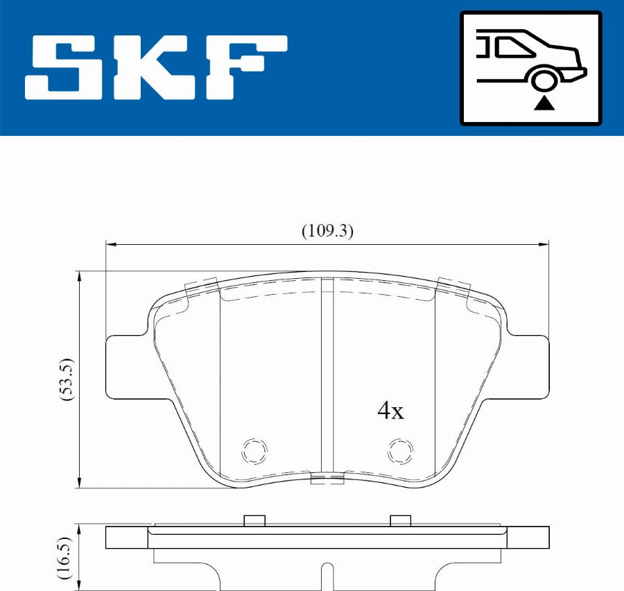 SKF VKBP 90070 - Комплект спирачно феродо, дискови спирачки vvparts.bg