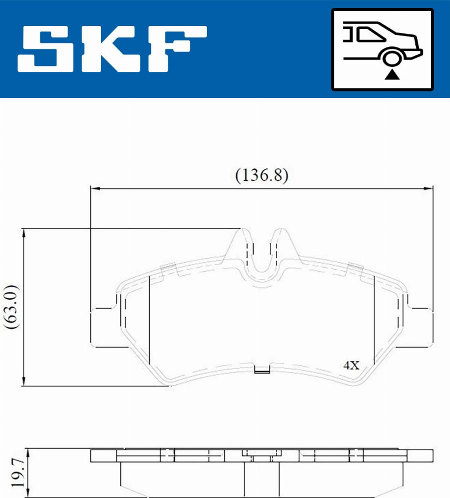 SKF VKBP 90071 E - Комплект спирачно феродо, дискови спирачки vvparts.bg