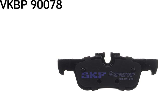 SKF VKBP 90078 - Комплект спирачно феродо, дискови спирачки vvparts.bg