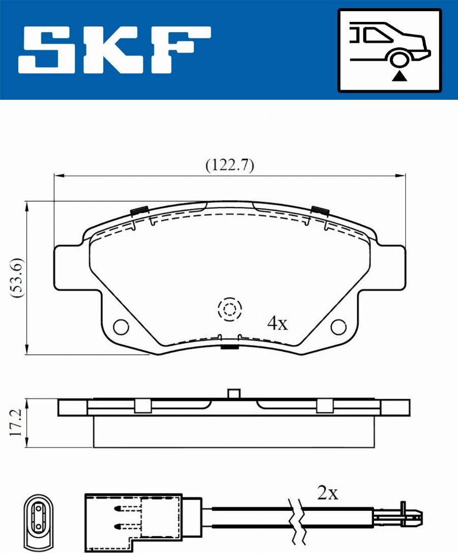 SKF VKBP 90077 E - Комплект спирачно феродо, дискови спирачки vvparts.bg