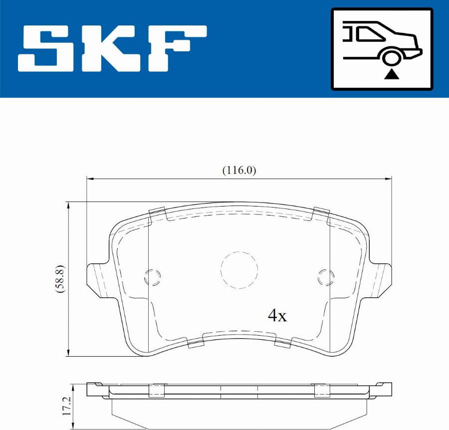 SKF VKBP 90150 - Комплект спирачно феродо, дискови спирачки vvparts.bg