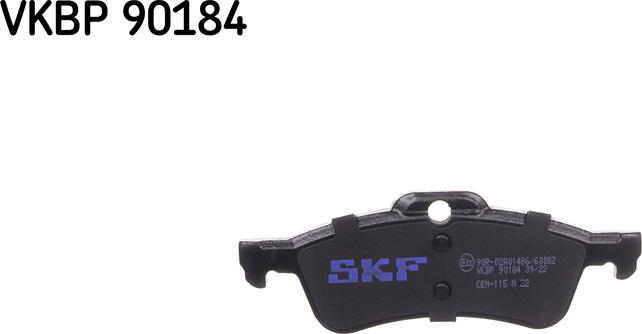 SKF VKBP 90184 - Комплект спирачно феродо, дискови спирачки vvparts.bg