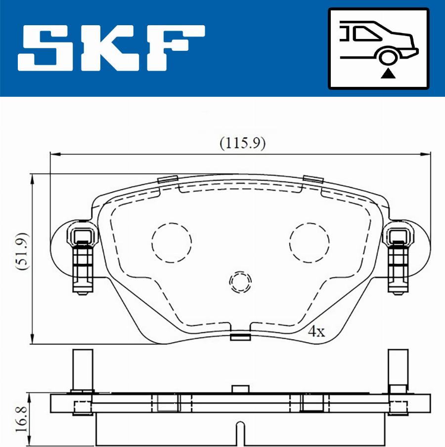 SKF VKBP 90170 - Комплект спирачно феродо, дискови спирачки vvparts.bg