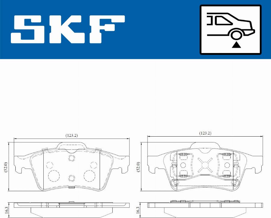 SKF VKBP 90178 - Комплект спирачно феродо, дискови спирачки vvparts.bg