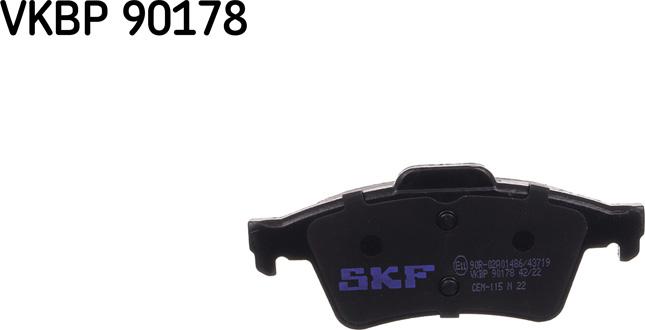 SKF VKBP 90178 - Комплект спирачно феродо, дискови спирачки vvparts.bg