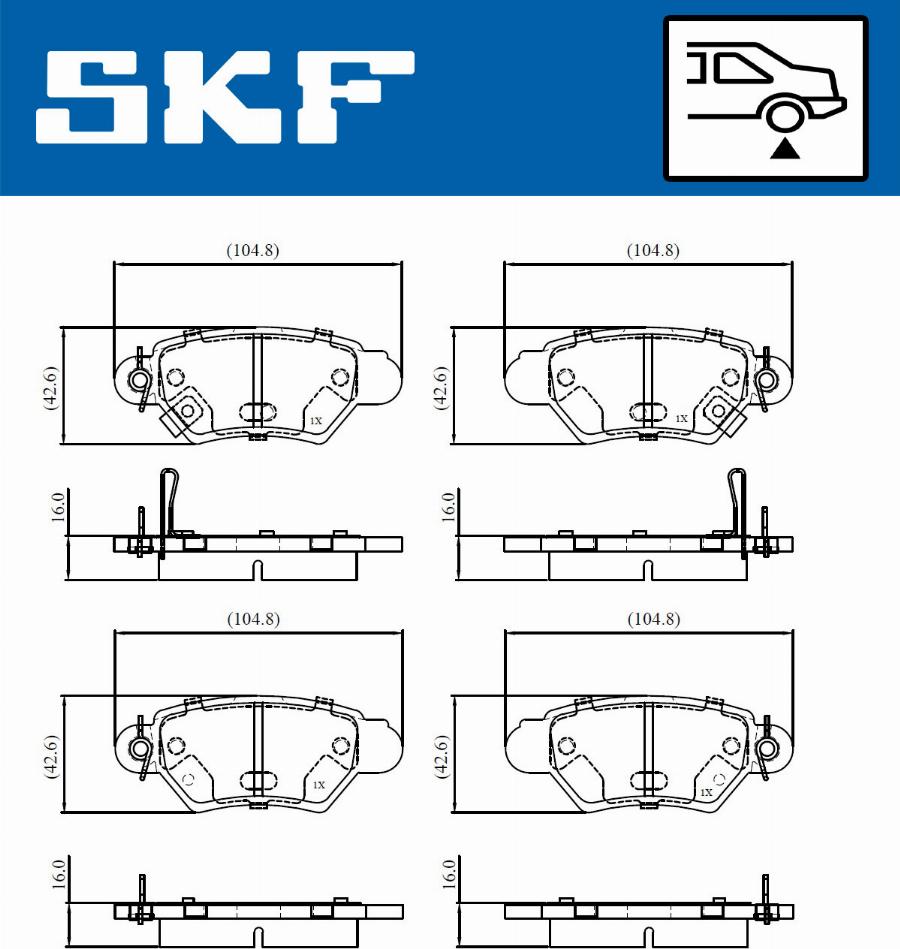 SKF VKBP 90894 A - Комплект спирачно феродо, дискови спирачки vvparts.bg