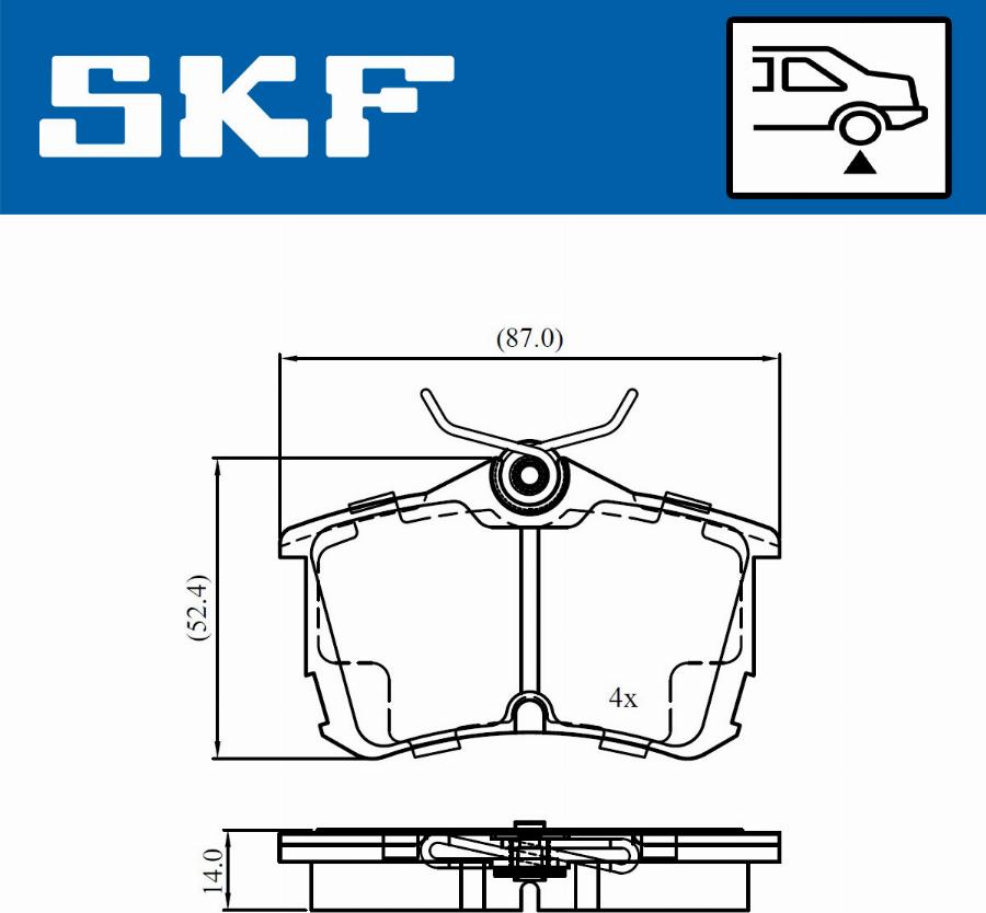 SKF VKBP 90897 A - Комплект спирачно феродо, дискови спирачки vvparts.bg
