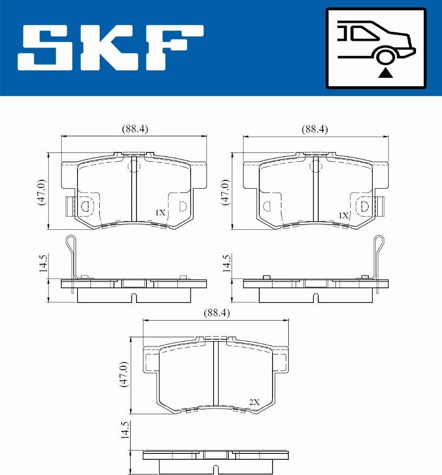 SKF VKBP 90867 A - Комплект спирачно феродо, дискови спирачки vvparts.bg