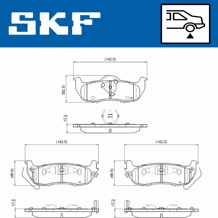 SKF VKBP 90824 A - Комплект спирачно феродо, дискови спирачки vvparts.bg