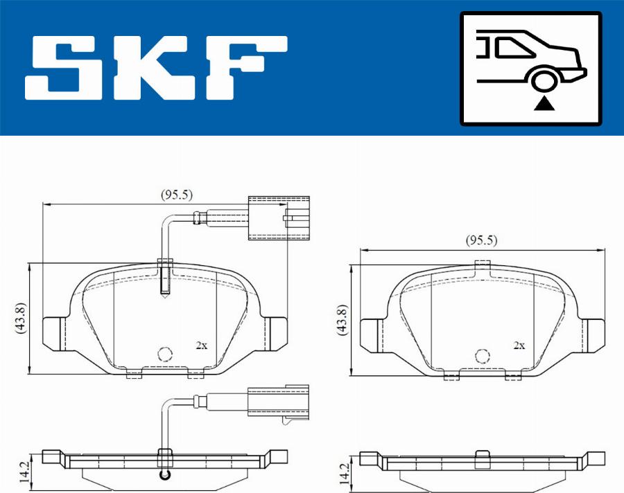 SKF VKBP 90391 E - Комплект спирачно феродо, дискови спирачки vvparts.bg