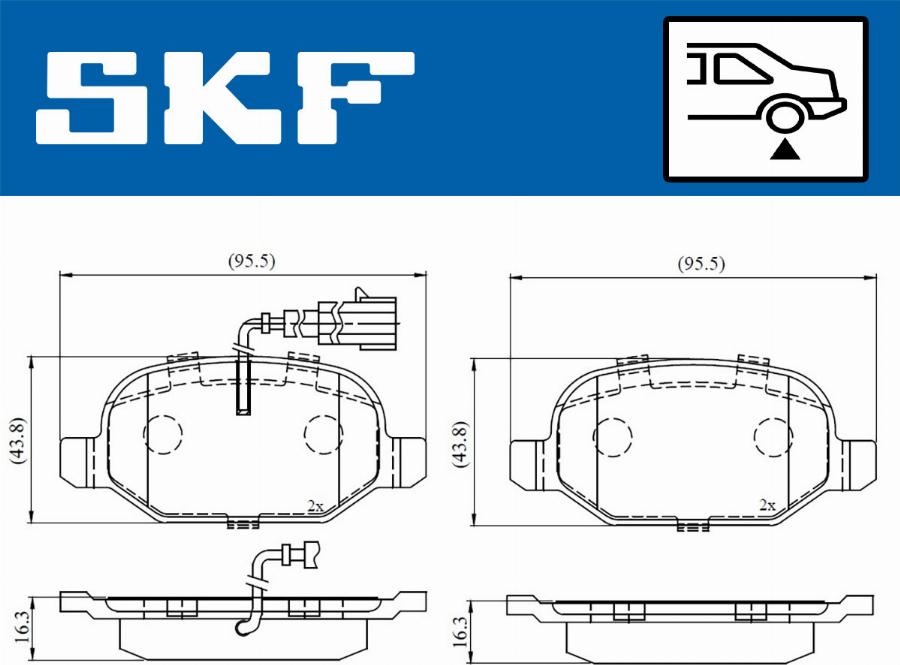 SKF VKBP 90398 E - Комплект спирачно феродо, дискови спирачки vvparts.bg