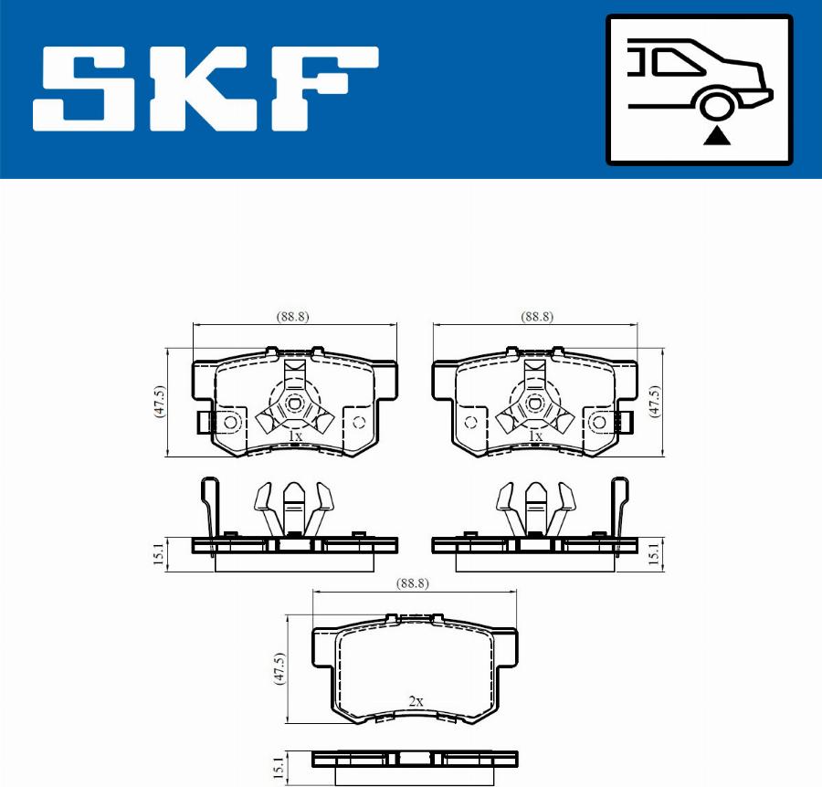 SKF VKBP 90397 A - Комплект спирачно феродо, дискови спирачки vvparts.bg