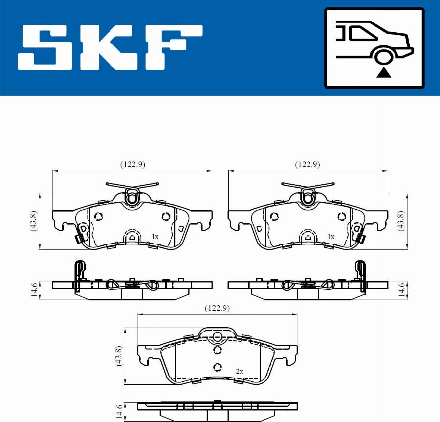SKF VKBP 90368 A - Комплект спирачно феродо, дискови спирачки vvparts.bg