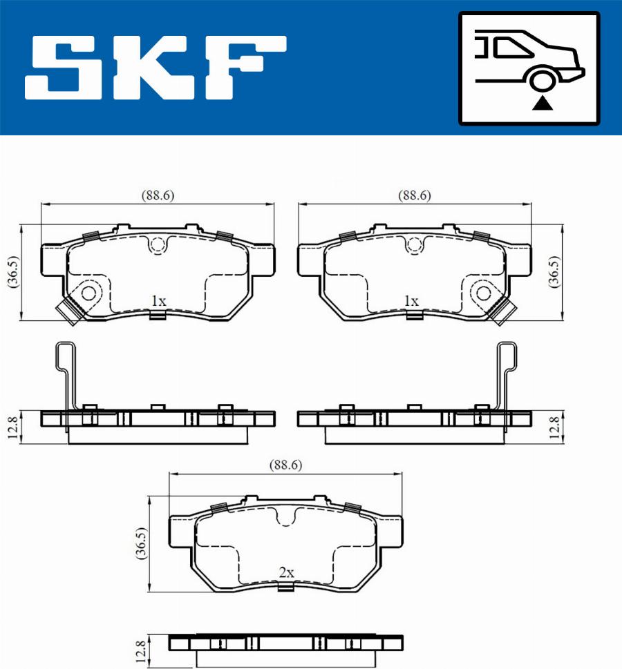 SKF VKBP 90381 A - Комплект спирачно феродо, дискови спирачки vvparts.bg