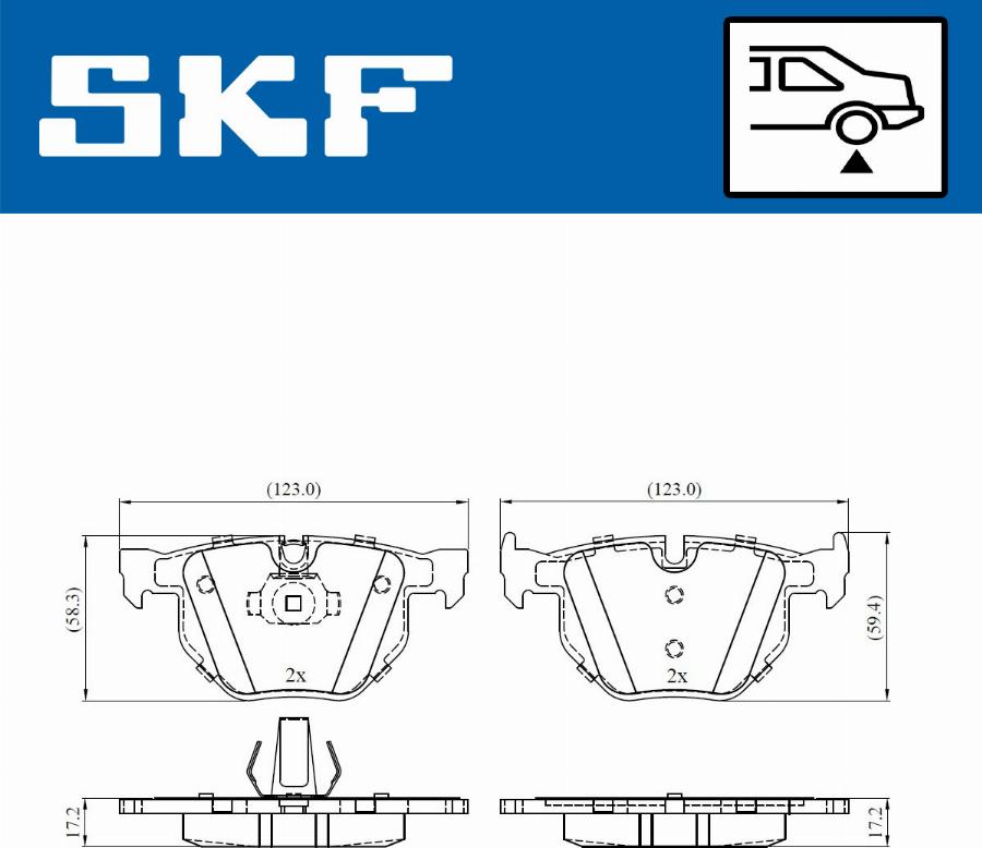 SKF VKBP 90240 - Комплект спирачно феродо, дискови спирачки vvparts.bg