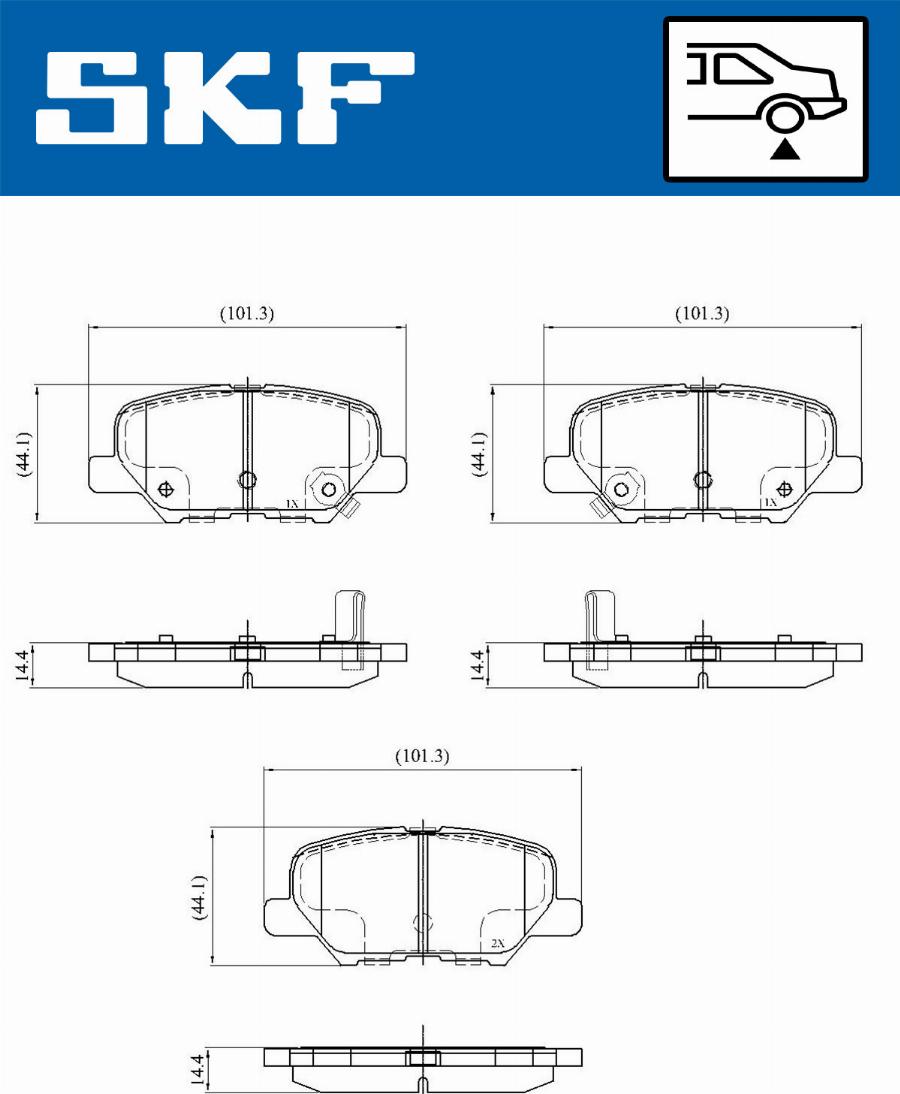 SKF VKBP 90253 A - Комплект спирачно феродо, дискови спирачки vvparts.bg