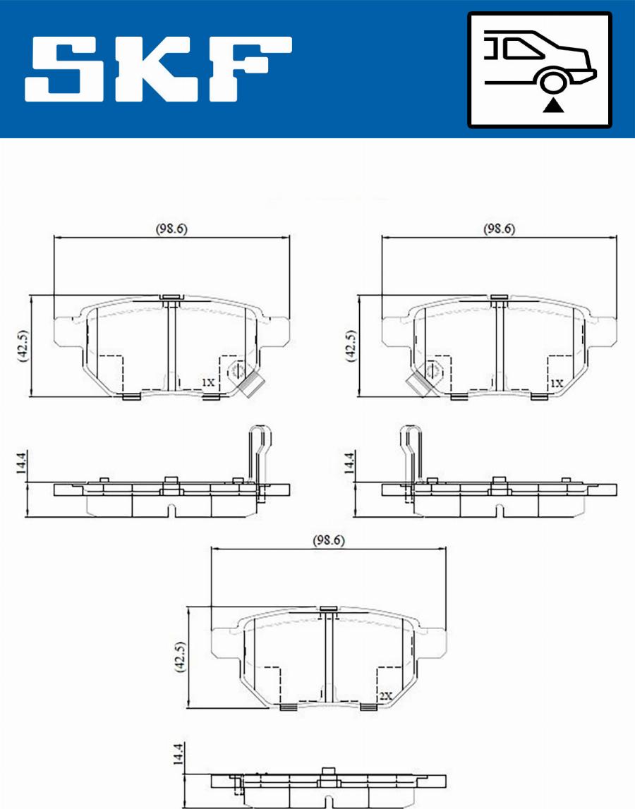 SKF VKBP 90282 A - Комплект спирачно феродо, дискови спирачки vvparts.bg