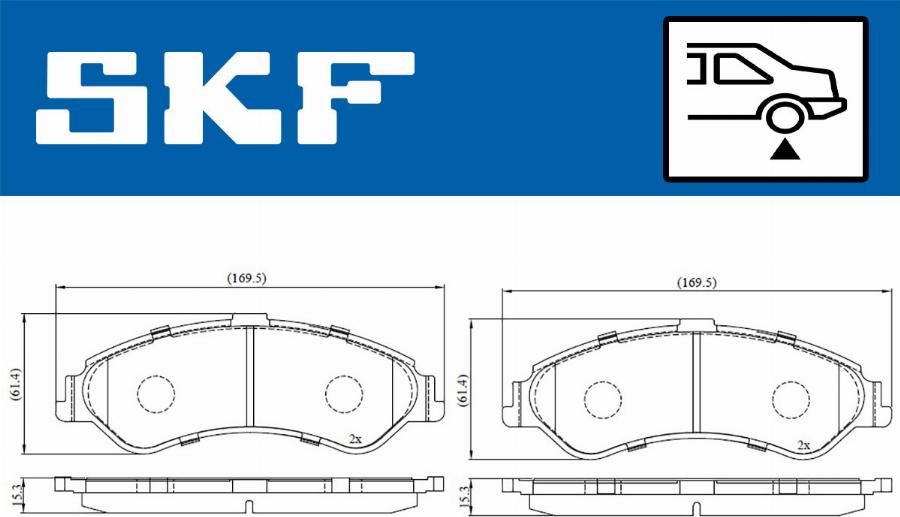 SKF VKBP 90221 - Комплект спирачно феродо, дискови спирачки vvparts.bg