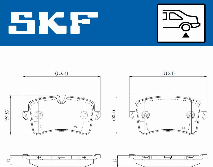 SKF VKBP 90792 E - Комплект спирачно феродо, дискови спирачки vvparts.bg