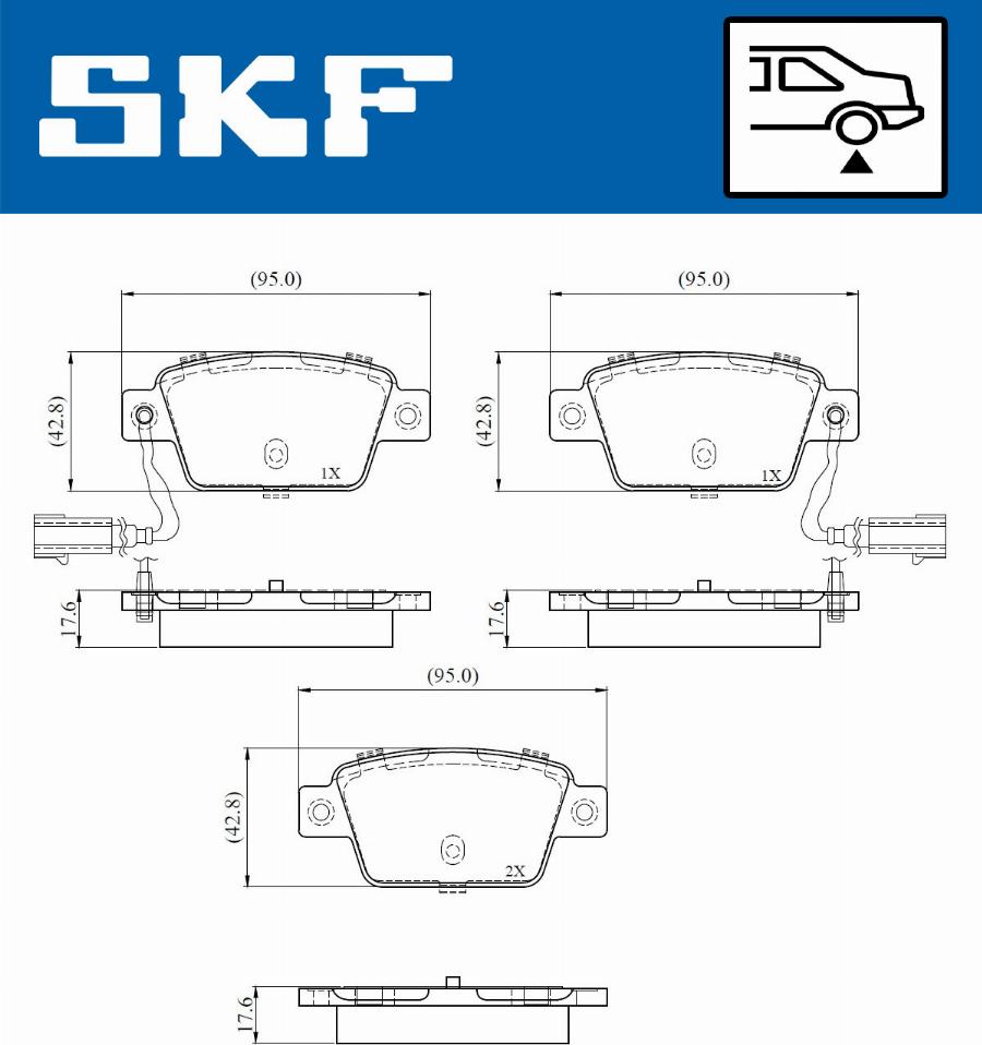 SKF VKBP 90767 E - Комплект спирачно феродо, дискови спирачки vvparts.bg