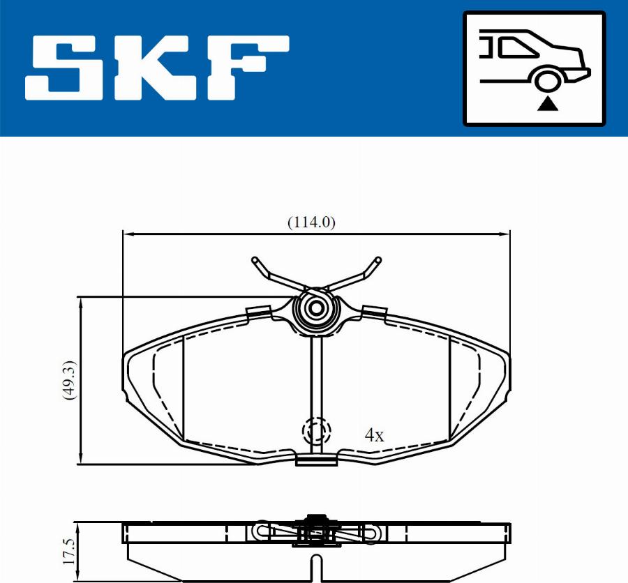 SKF VKBP 90709 - Комплект спирачно феродо, дискови спирачки vvparts.bg