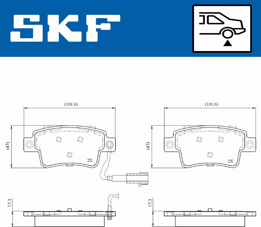 SKF VKBP 90787 E - Комплект спирачно феродо, дискови спирачки vvparts.bg
