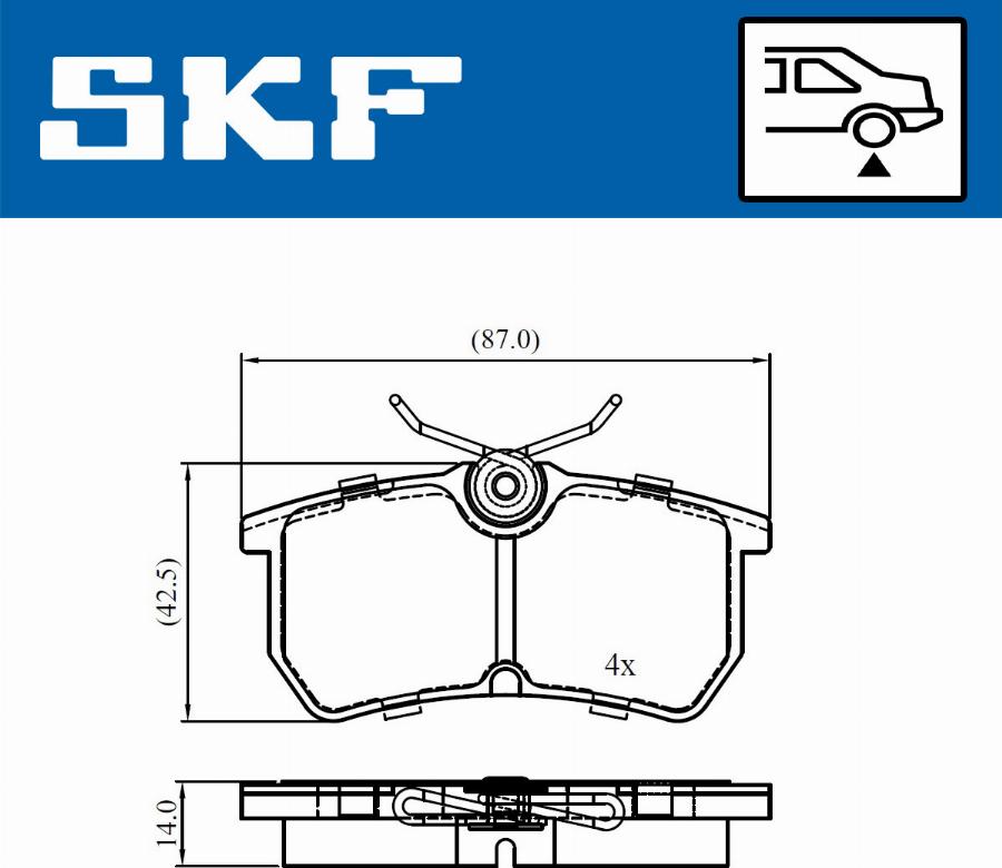 SKF VKBP 90730 - Комплект спирачно феродо, дискови спирачки vvparts.bg