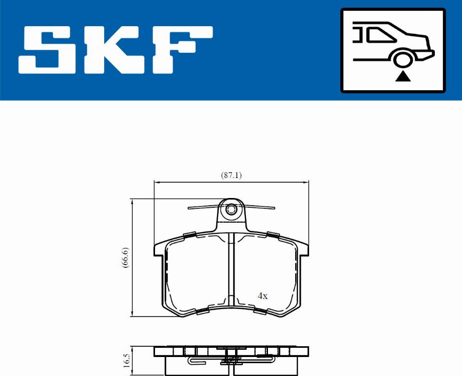 SKF VKBP 90725 - Комплект спирачно феродо, дискови спирачки vvparts.bg