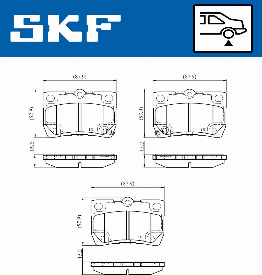 SKF VKBP 91094 A - Комплект спирачно феродо, дискови спирачки vvparts.bg