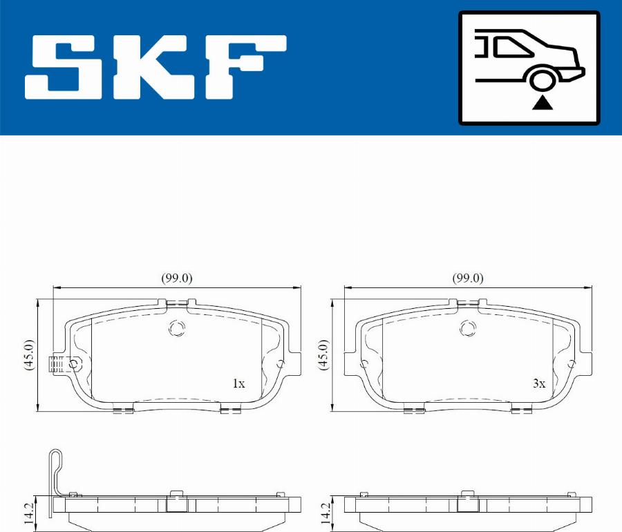 SKF VKBP 91092 A - Комплект спирачно феродо, дискови спирачки vvparts.bg