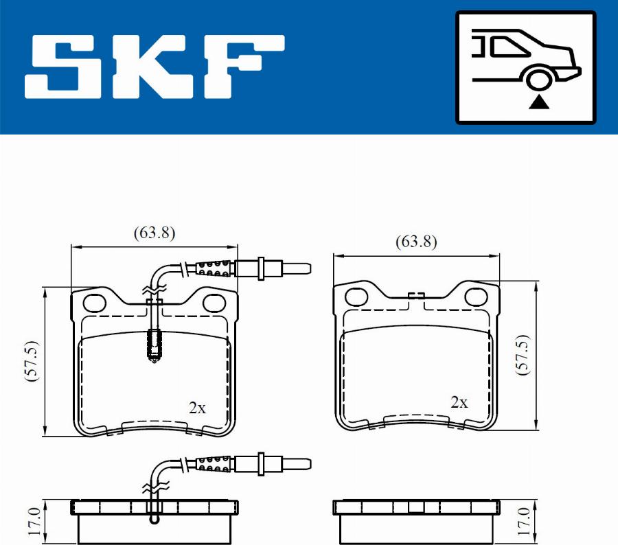 SKF VKBP 91059 E - Комплект спирачно феродо, дискови спирачки vvparts.bg