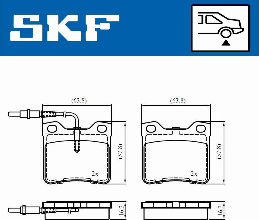 SKF VKBP 91032 E - Комплект спирачно феродо, дискови спирачки vvparts.bg