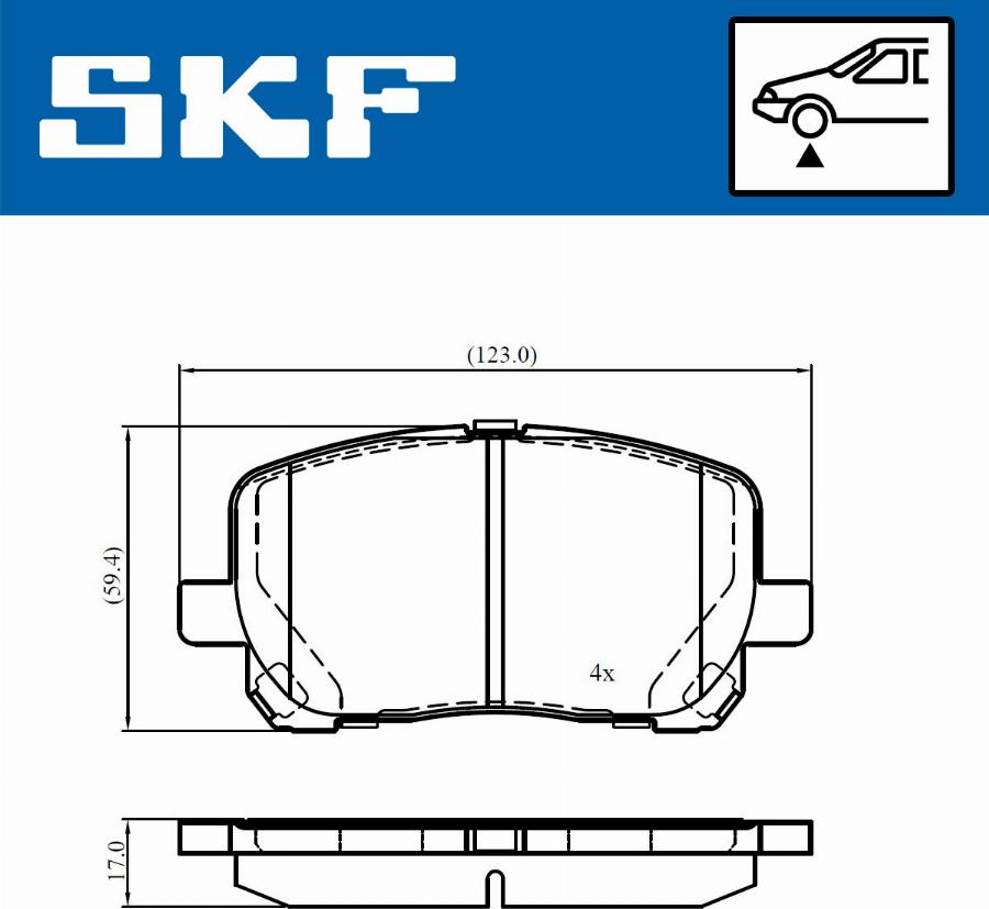 SKF VKBP 80943 - Комплект спирачно феродо, дискови спирачки vvparts.bg