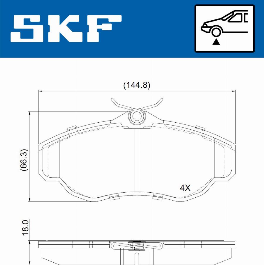 SKF VKBP 80962 - Комплект спирачно феродо, дискови спирачки vvparts.bg