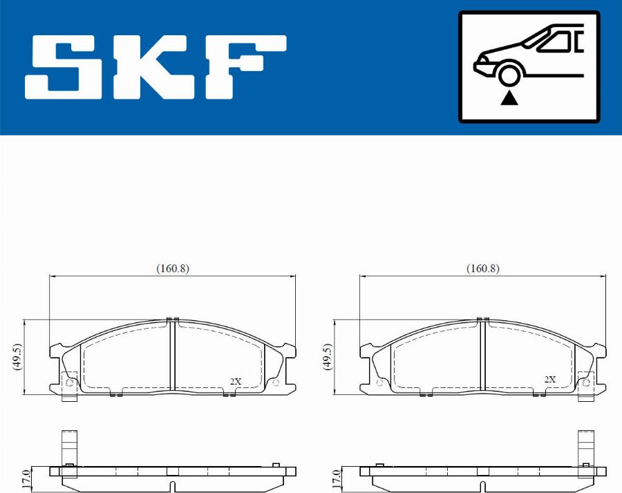 SKF VKBP 80906 A - Комплект спирачно феродо, дискови спирачки vvparts.bg