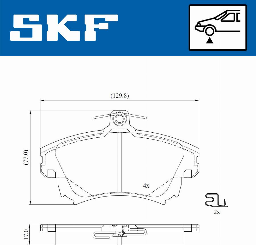 SKF VKBP 80900 A - Комплект спирачно феродо, дискови спирачки vvparts.bg