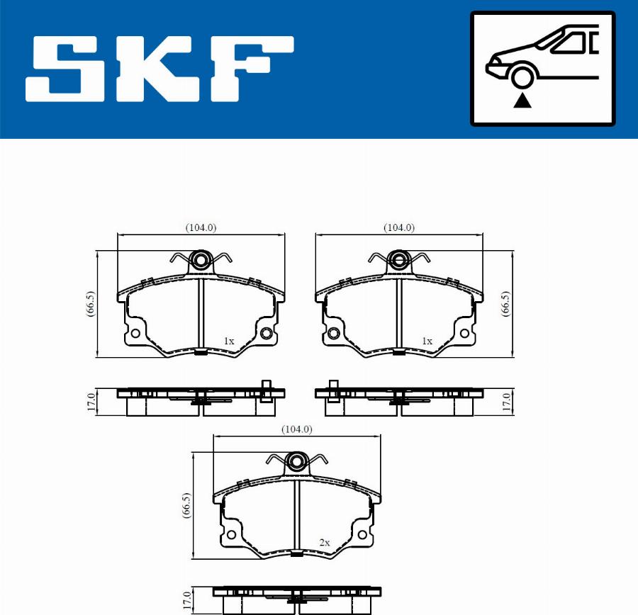 SKF VKBP 80911 A - Комплект спирачно феродо, дискови спирачки vvparts.bg