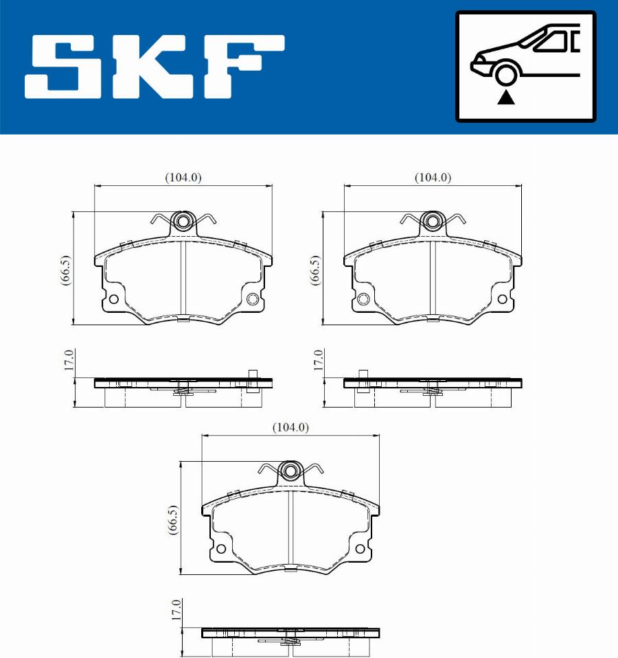 SKF VKBP 80913 A - Комплект спирачно феродо, дискови спирачки vvparts.bg