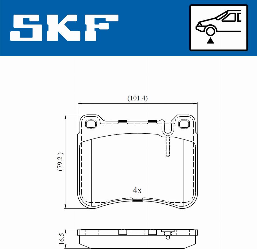 SKF VKBP 80495 - Комплект спирачно феродо, дискови спирачки vvparts.bg