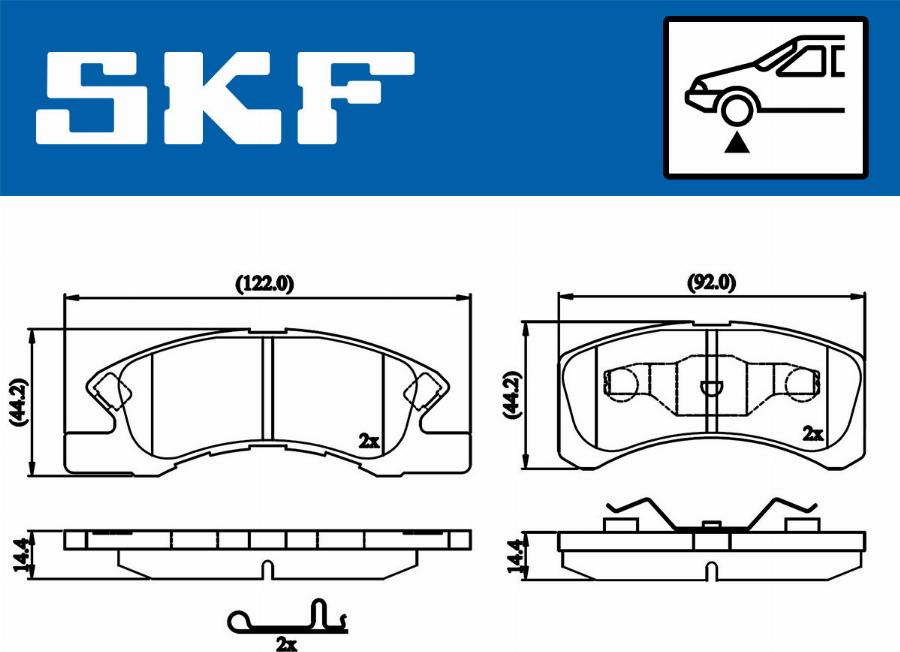SKF VKBP 80490 A - Комплект спирачно феродо, дискови спирачки vvparts.bg