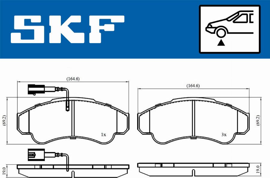 SKF VKBP 80441 E - Комплект спирачно феродо, дискови спирачки vvparts.bg