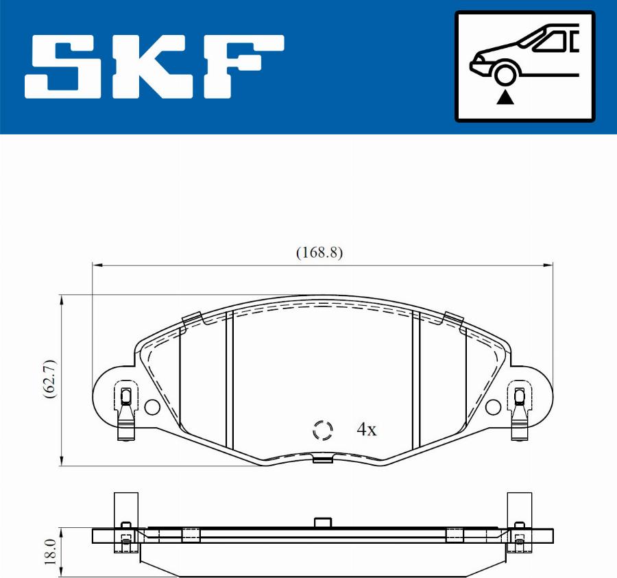 SKF VKBP 80447 E - Комплект спирачно феродо, дискови спирачки vvparts.bg