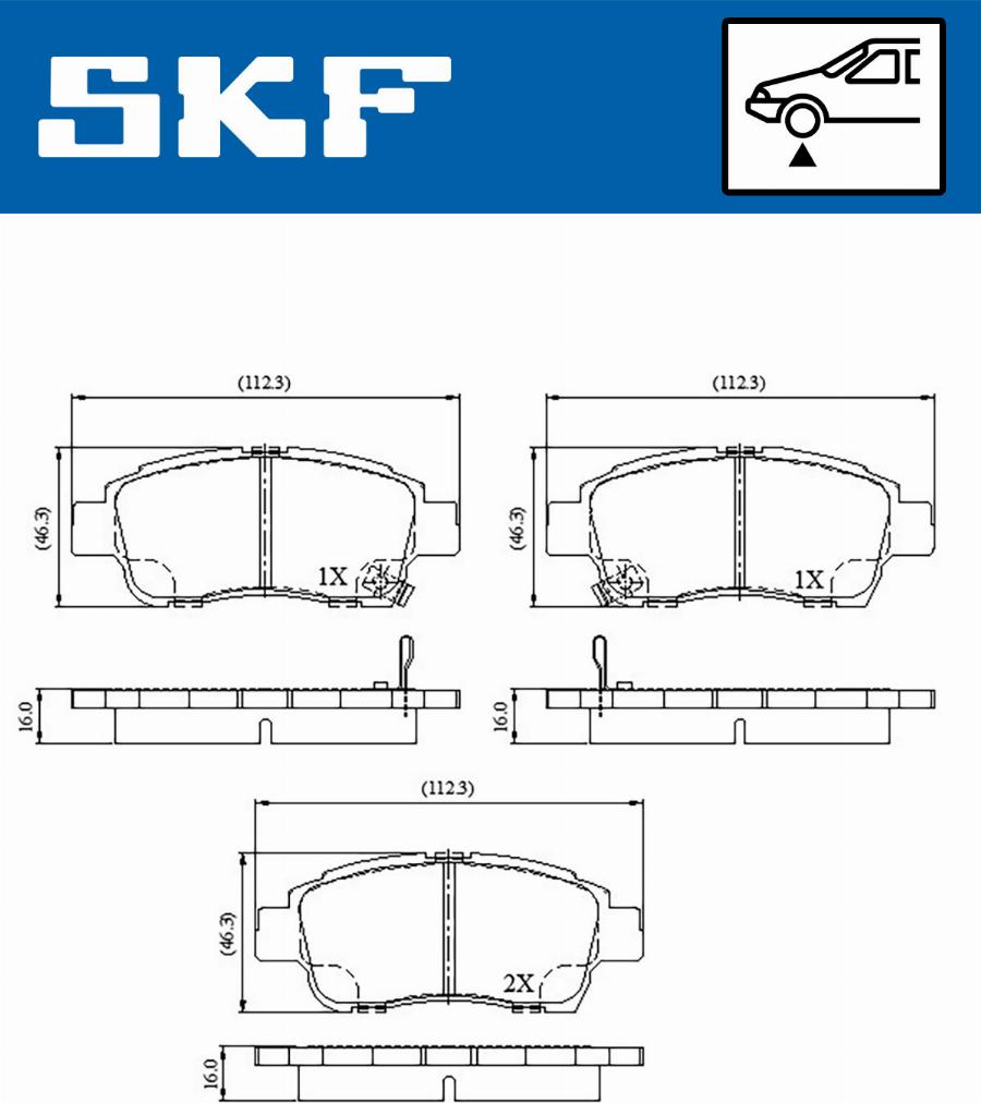 SKF VKBP 80459 A - Комплект спирачно феродо, дискови спирачки vvparts.bg