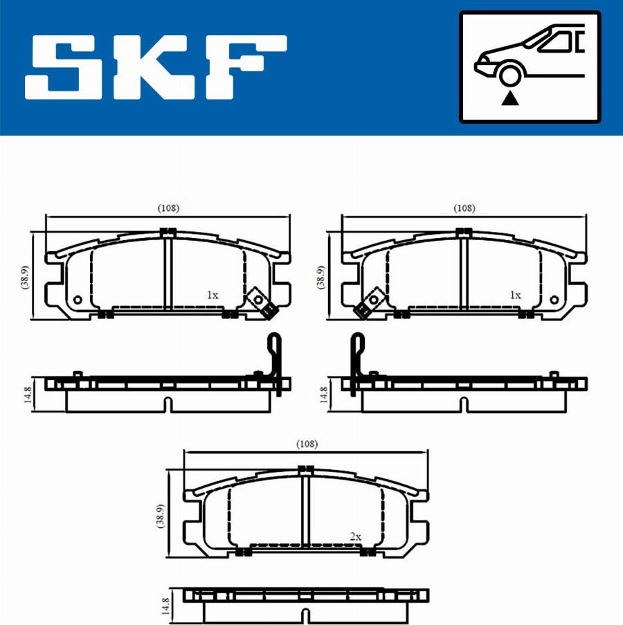 SKF VKBP 80457 - Комплект спирачно феродо, дискови спирачки vvparts.bg
