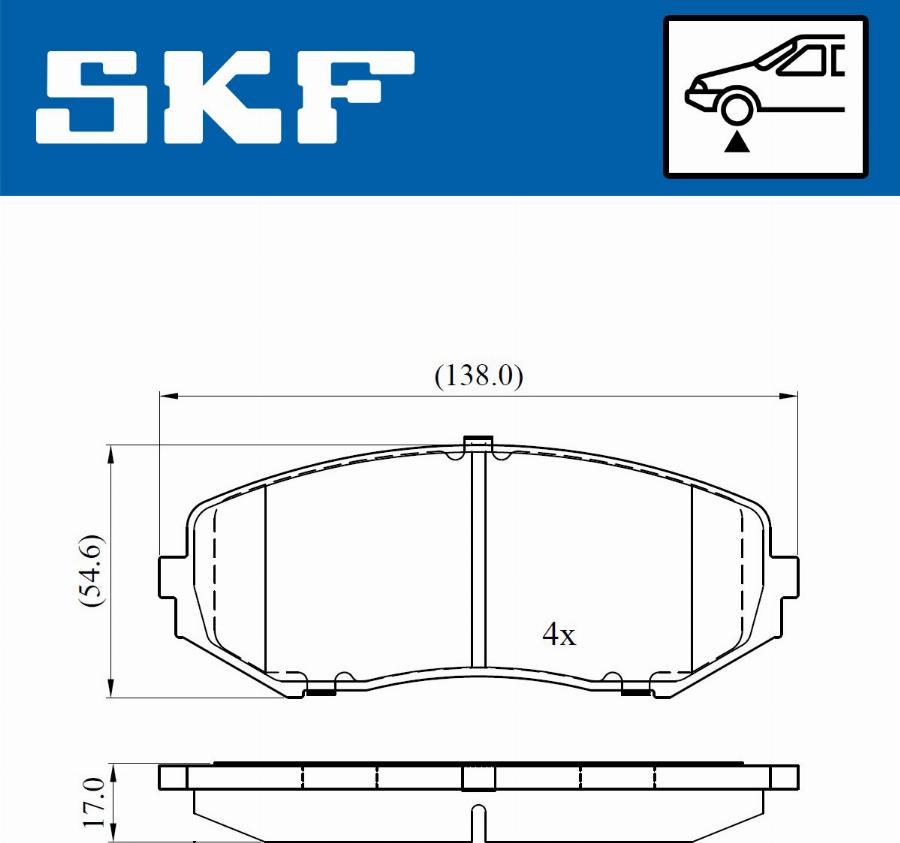 SKF VKBP 80417 A - Комплект спирачно феродо, дискови спирачки vvparts.bg