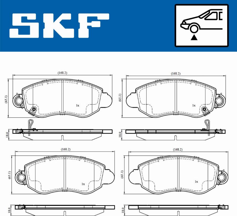 SKF VKBP 80489 A - Комплект спирачно феродо, дискови спирачки vvparts.bg