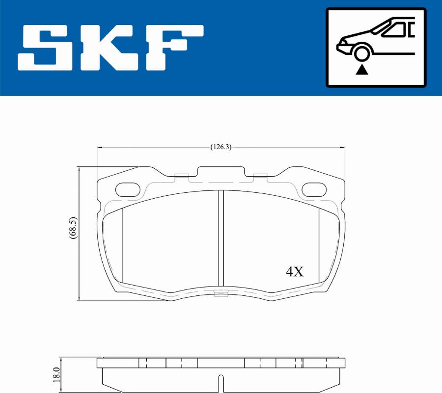 SKF VKBP 80435 - Комплект спирачно феродо, дискови спирачки vvparts.bg