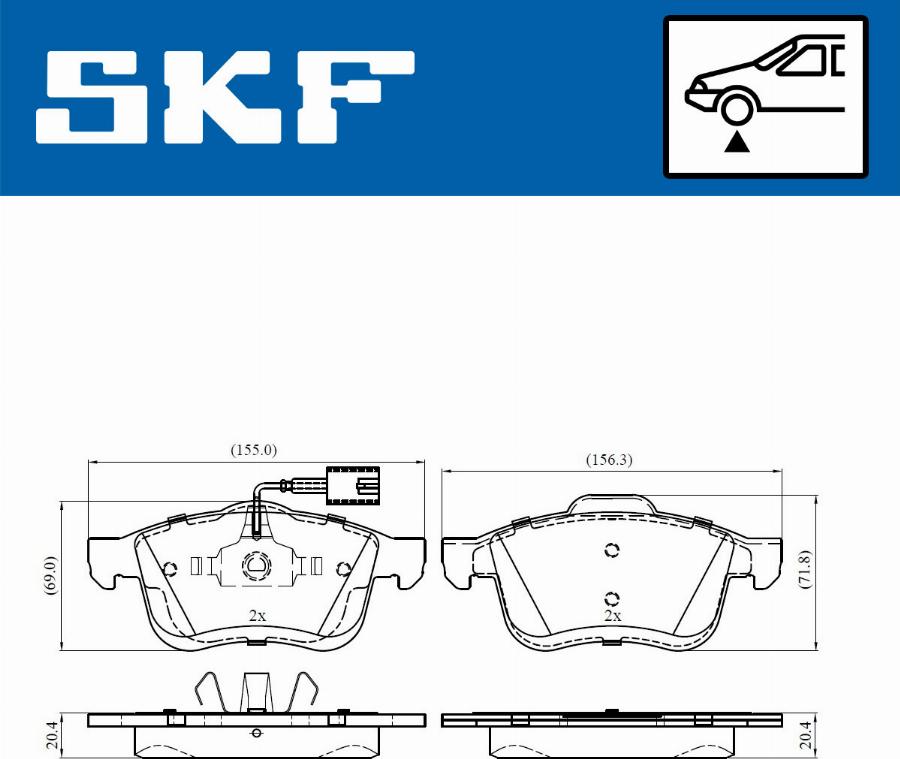 SKF VKBP 80432 E - Комплект спирачно феродо, дискови спирачки vvparts.bg