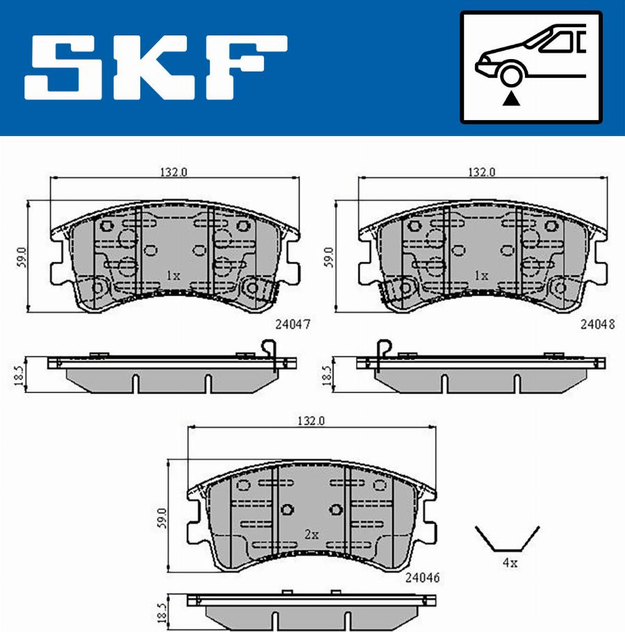 SKF VKBP 80421 A - Комплект спирачно феродо, дискови спирачки vvparts.bg