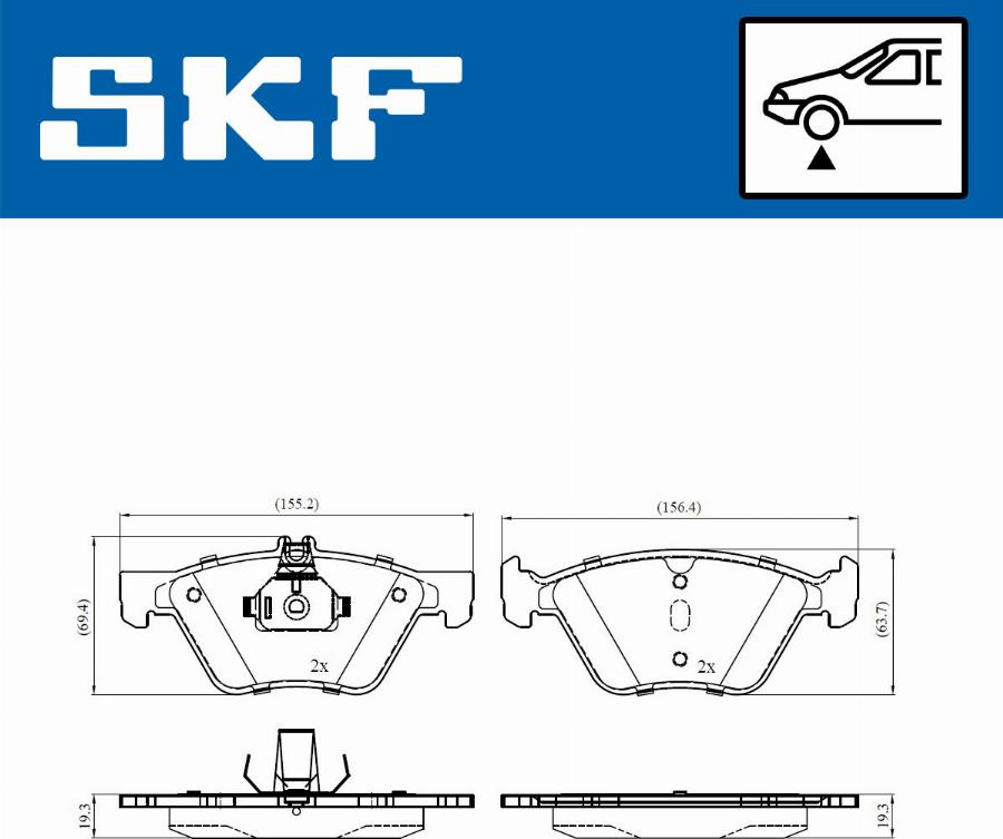SKF VKBP 80474 - Комплект спирачно феродо, дискови спирачки vvparts.bg